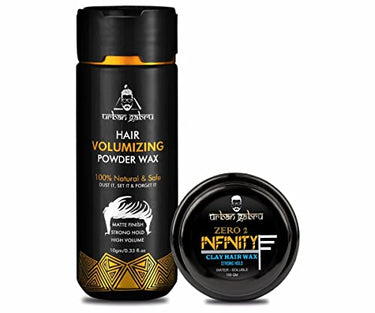 Urbangabru Hair Volumizing Powder Wax (10 GM) & Infinity Hair Wax (100 GM) - Hair Styling Combo Kit